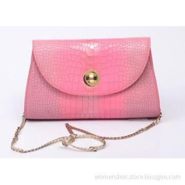 Custom Bicolor Croco Embossed Leather Clutch Bags for Ladie